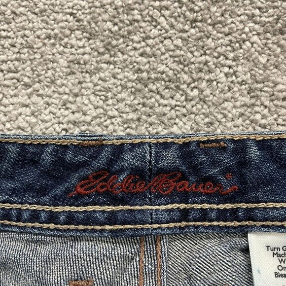 Eddie Bauer Classic Fit Denim Jeans Womens 31x29 Blue Dark Wash Straight Mid Rs - Picture 6 of 15